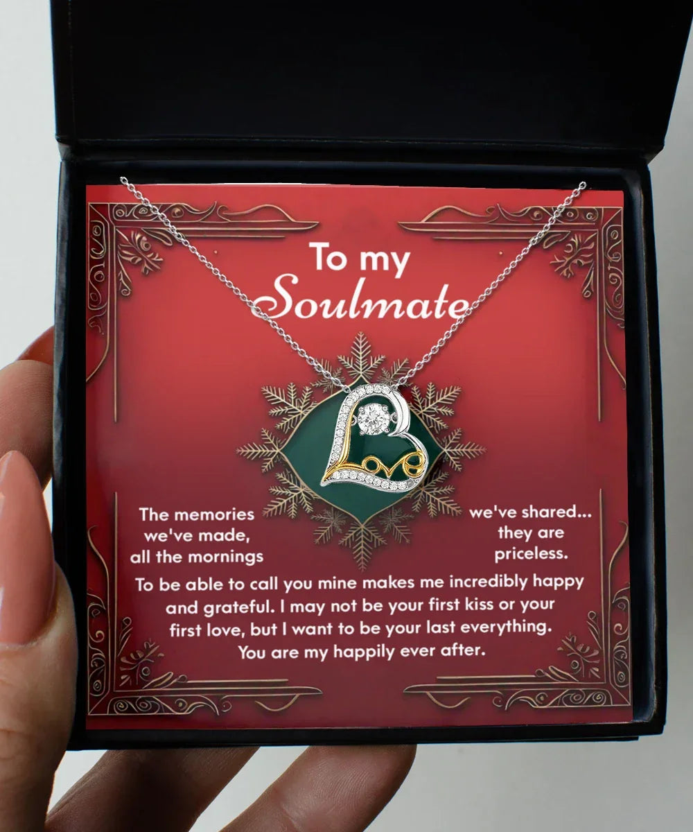 Gift for Soulmate, Girlfriend - Memories - Love Dancing Heart Pendant Necklace