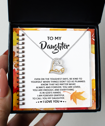 Daughter Birthday, Graduation, Christmas Gift - In God's Hands - Love Dancing Heart Pendant Necklace - Mallard Moon Gift Shop