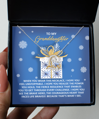 Gift for Granddaughter - Brave Hero - Love Dancing Heart Pendant Necklace - Mallard Moon Gift Shop