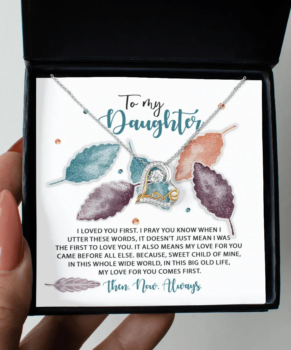 Daughter Birthday, Graduation, Christmas Inspirational Gift - Pray You Know - Love Dancing Heart Pendant Necklace
