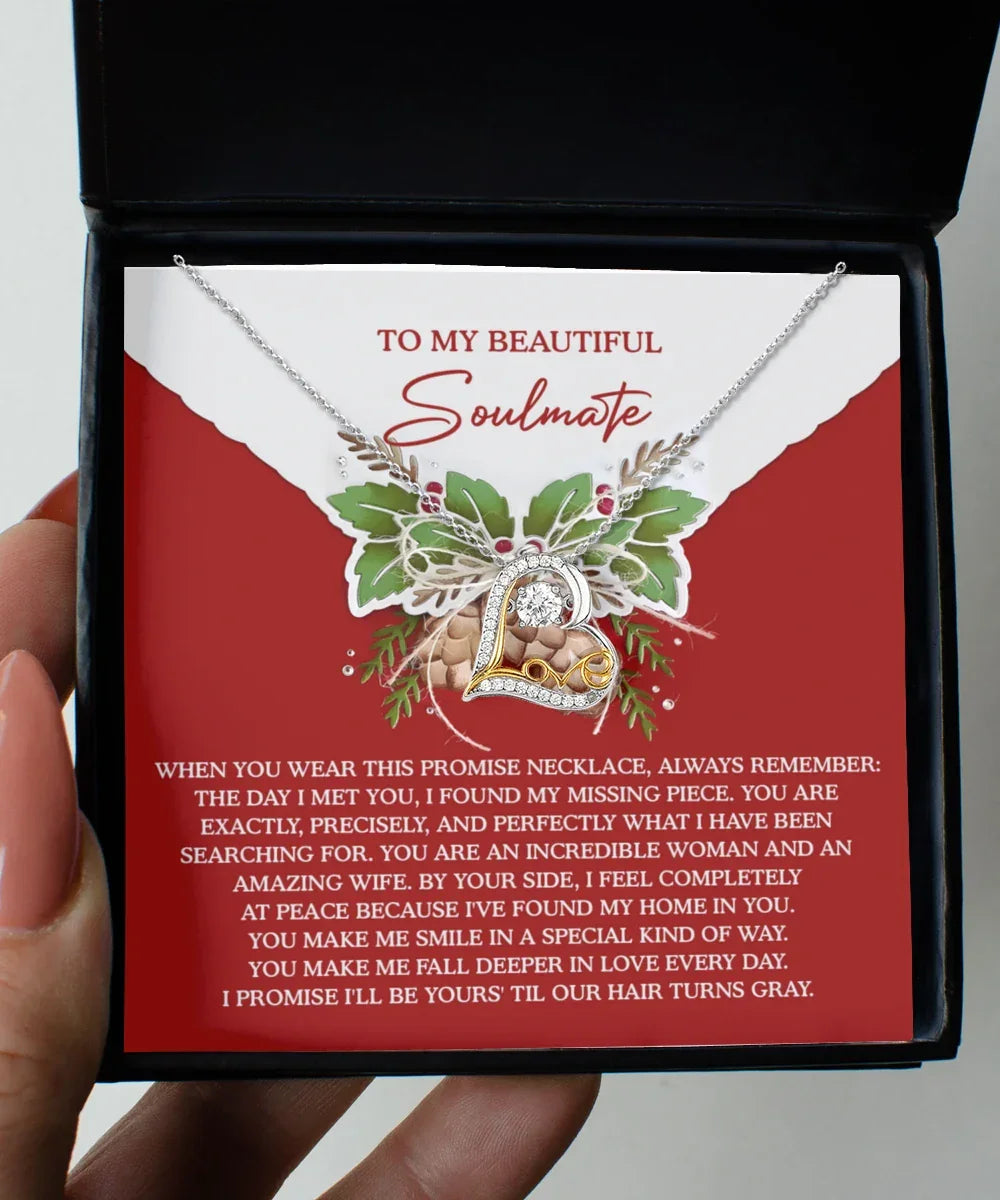 Gift for Soulmate - At Peace - Love Dancing Heart Pendant Necklace
