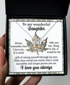 Daughter Birthday, Graduation, Christmas Inspirational Gift - Through My Eyes - Love Dancing Heart Pendant Necklace