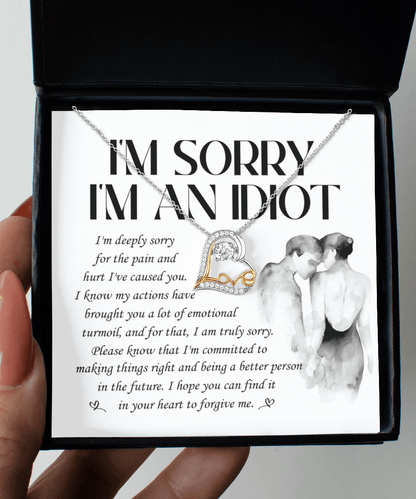 Apology Gift for Girlfriend, Wife, Soulmate - Sorry, Emotional Turmoil - Love Dancing Heart Pendant Necklace - Mallard Moon Gift Shop