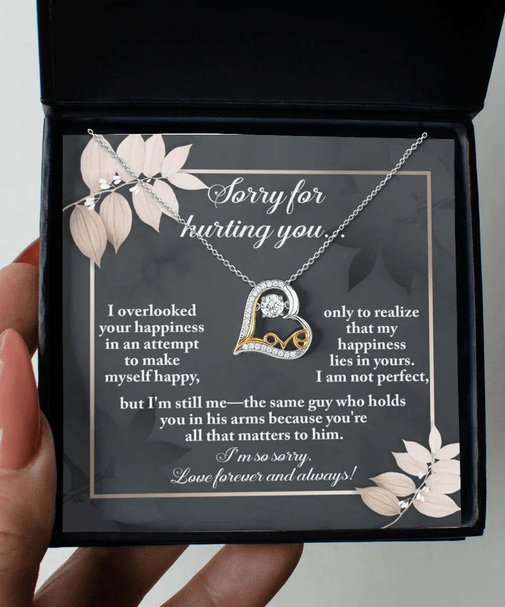 Apology Gift for Girlfriend, Wife, Soulmate - Sorry, Lies In Yours - Love Heart Pendant Necklace