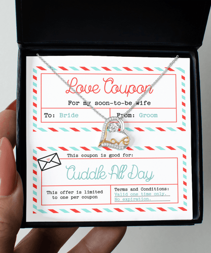 Wife Wedding Day Gift - Love Coupon - Love Heart Pendant Necklace - Mallard Moon Gift Shop