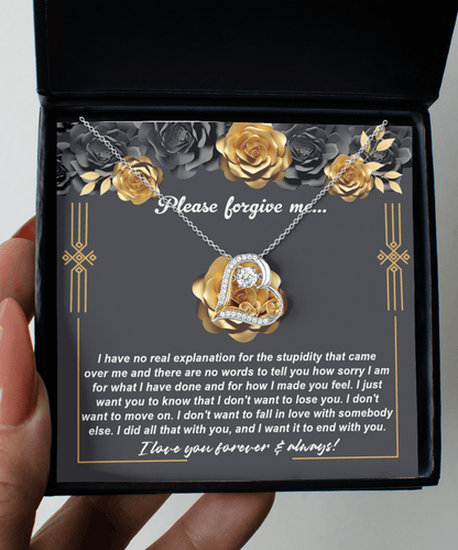 Apology Gift for Girlfriend, Wife, Soulmate - Sorry, End With You - Love Heart Pendant Necklace - Mallard Moon Gift Shop
