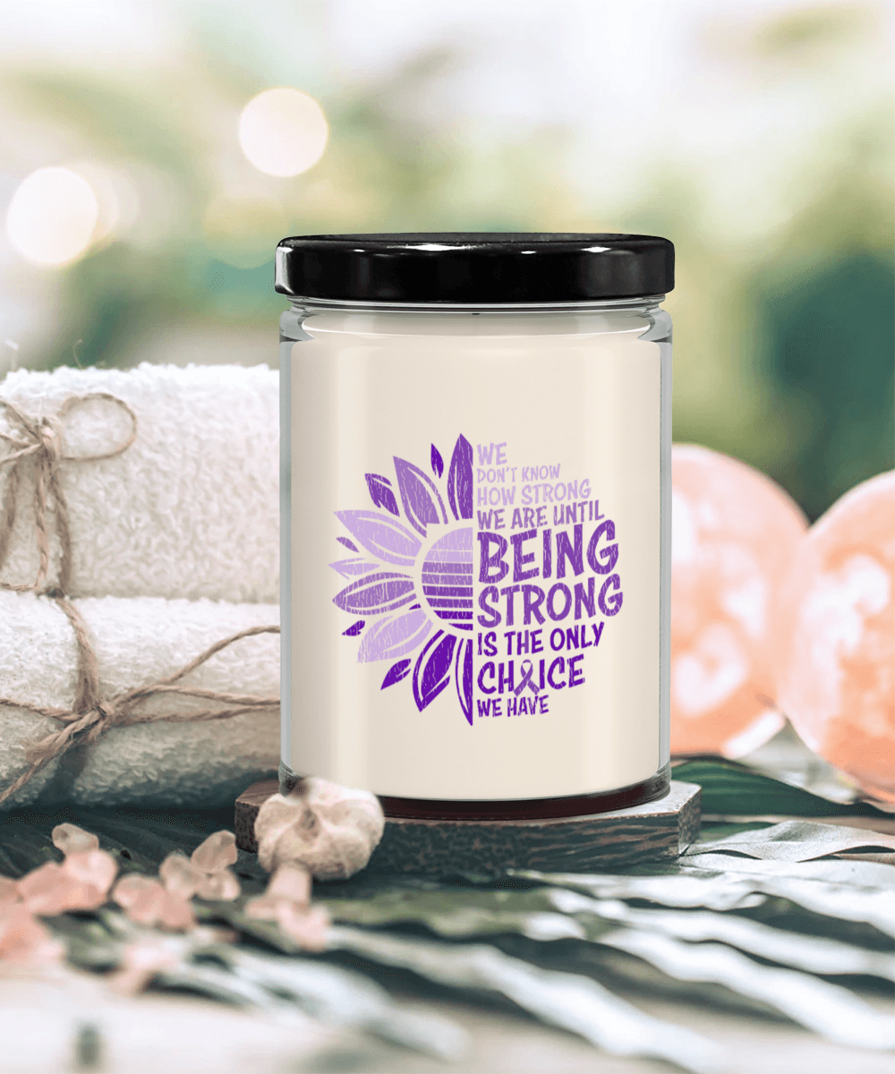 Cancer Support Hodgkins Lymphoma Being Strong Scented Soy Candle - Mallard Moon Gift Shop