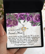 Bonus Mom Gift I am Grateful For You Cross Pendant Necklace