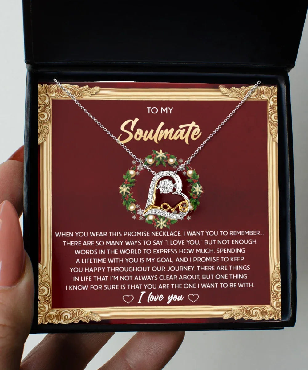 Gift for Soulmate, Girlfriend, Wife - Be With You - Love Dancing Heart Pendant Necklace