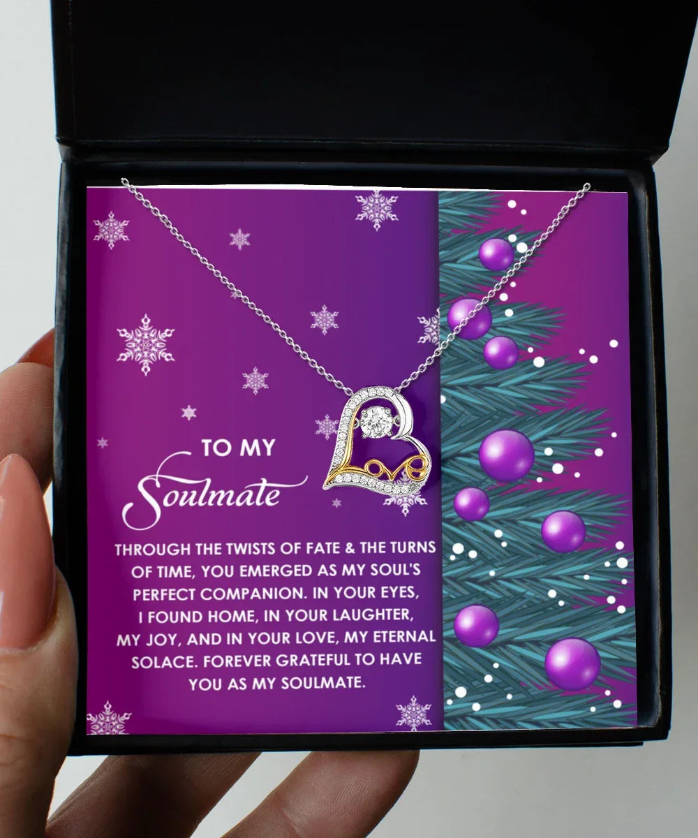 Soulmate Romantic Gift - Perfect Companion - Love Dancing Heart Pendant Necklace