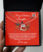 Daughter Christmas Present - This Christmas - Love Dancing Heart Pendant Necklace