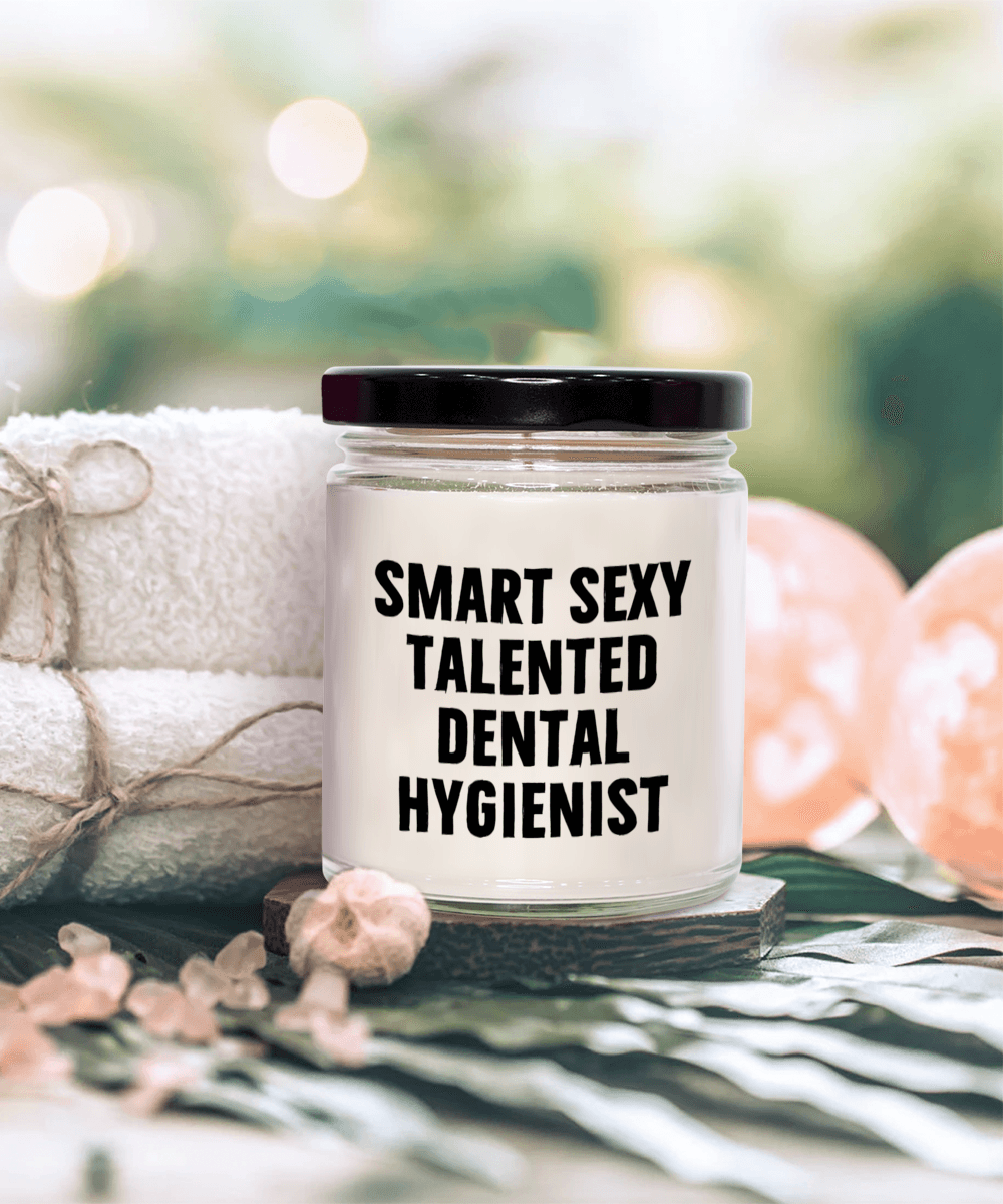 Smart Sexy Talented Dental Hygienist Gift - 9oz Vanilla Soy Candle, Birthday Christmas Unique - Mallard Moon Gift Shop