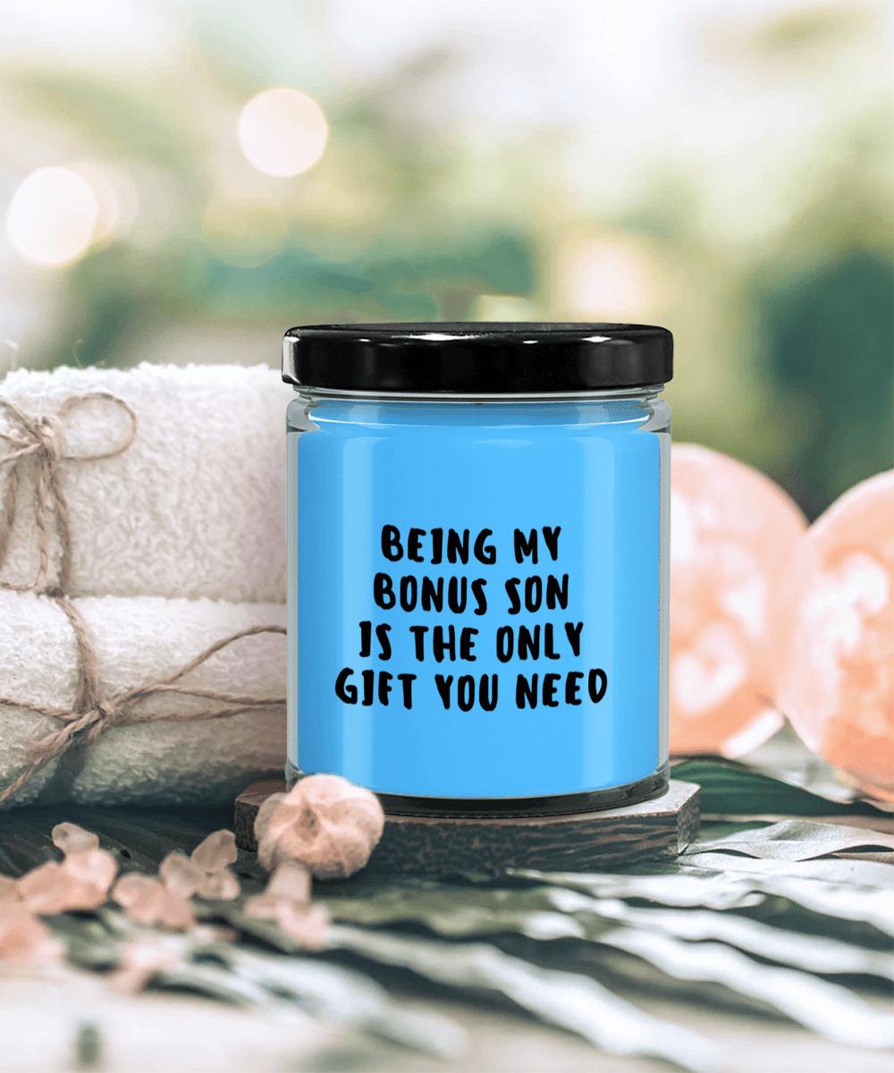 Bonus Son Gift Ideas - Being My Bonus Son is The Only Gift You Need Scented Soy Candle - Mallard Moon Gift Shop