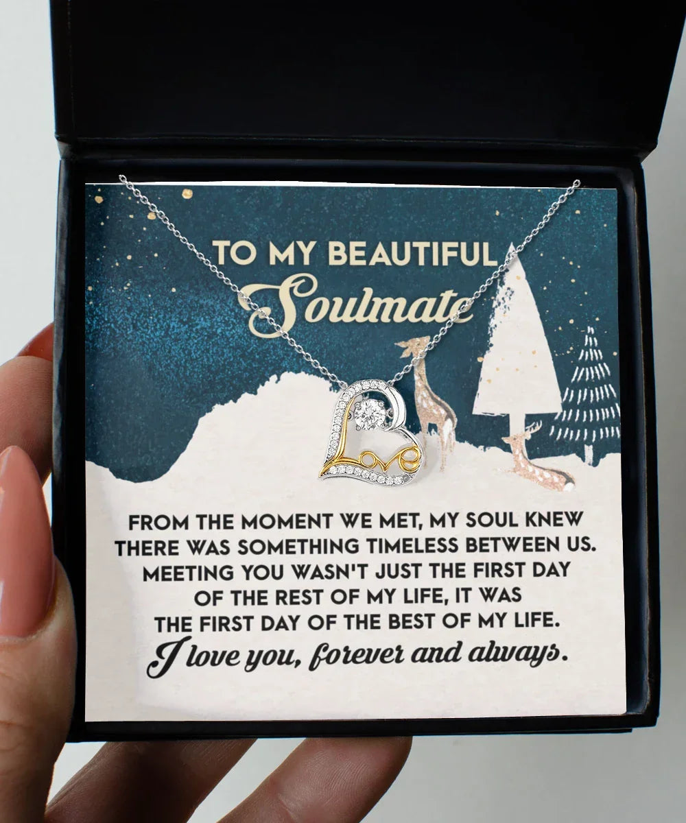 Gift for Soulmate - Between Us - Love Dancing Heart Pendant Necklace
