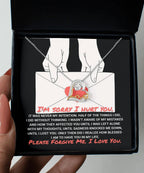 Apology Gift for Girlfriend, Wife, Soulmate - Sorry, Without Thinking - Love Dancing Heart Pendant Necklace