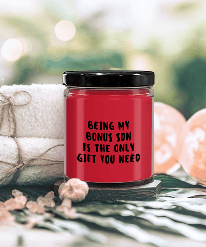 Bonus Son Gift Ideas - Being My Bonus Son is The Only Gift You Need Scented Soy Candle - Mallard Moon Gift Shop