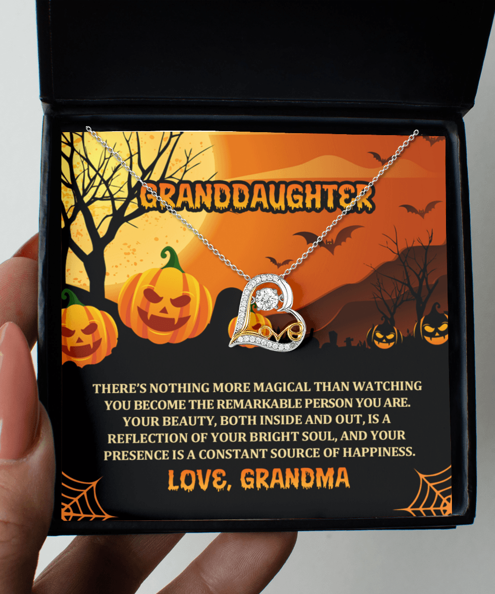 Granddaughter Halloween Gift - Nothing More Magical - Love Dancing Heart Necklace - Mallard Moon Gift Shop