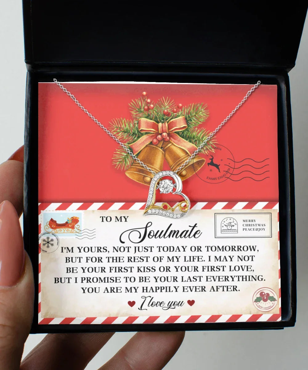 Soulmate Romantic Gift - Happily Ever After - Love Dancing Heart Pendant Necklace