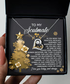 To My Soulmate Our Love Will Last Forever Romantic Christmas Anniversary Heart Pendant Necklace for Wife Girlfriend Jewelry