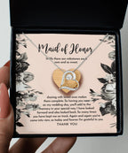 Maid of Honor Wedding Day Gift - My Wedding Day - Love Dancing Heart Pendant Necklace
