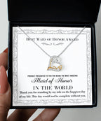 Maid of Honor Wedding Day Gift -Thank You Happiest Day Of My Life - Love Dancing Love Pendant Necklace
