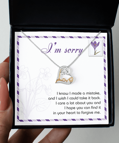 Gift for Girlfriend, Wife - Sorry, Take It Back - Love Heart Pendant Necklace - Mallard Moon Gift Shop