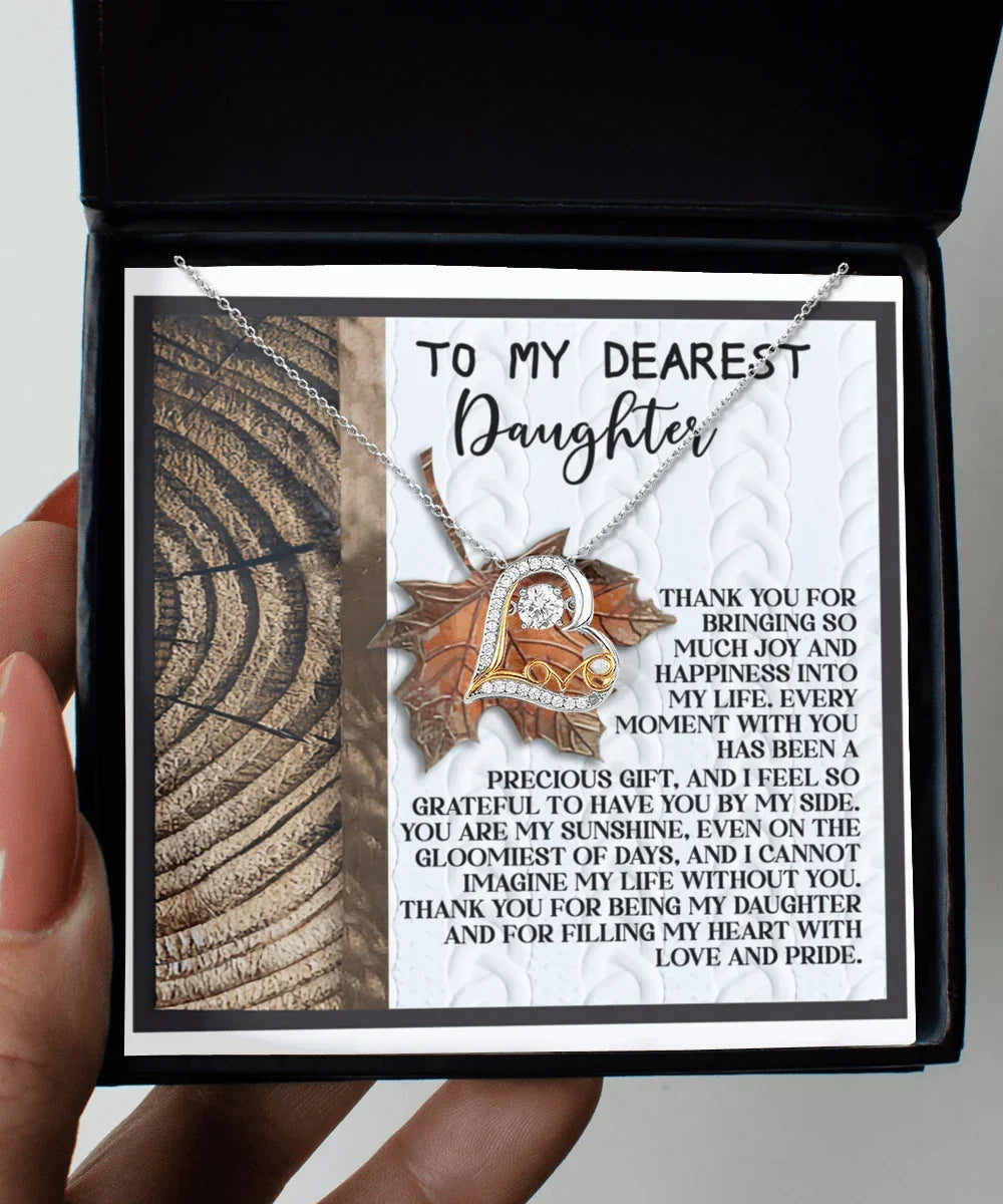 Daughter Birthday, Graduation, Christmas Inspirational Gift - Love And Pride - Love Dancing Heart Pendant Necklace