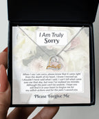 Apology Gift for Girlfriend, Wife, Soulmate - Sorry, What I Said - Love Dancing Heart Pendant Necklace
