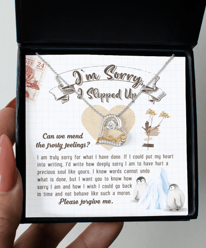 Apology Gift for Girlfriend, Wife, Soulmate - Sorry, Precious Soul - Love Dancing Heart Pendant Necklace - Mallard Moon Gift Shop
