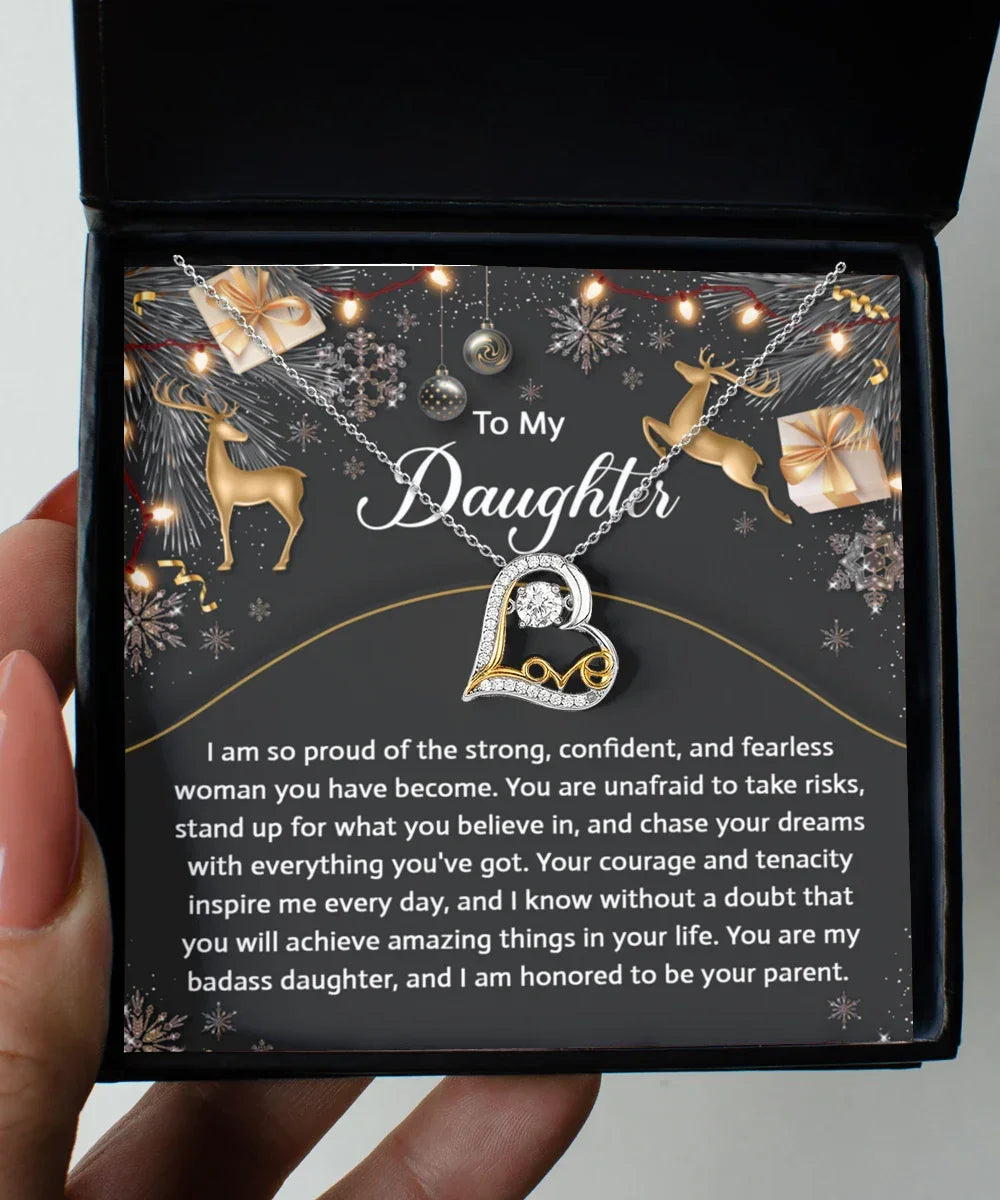 Gift for Daughter - Amazing Things - Love Dancing Heart Pendant Necklace