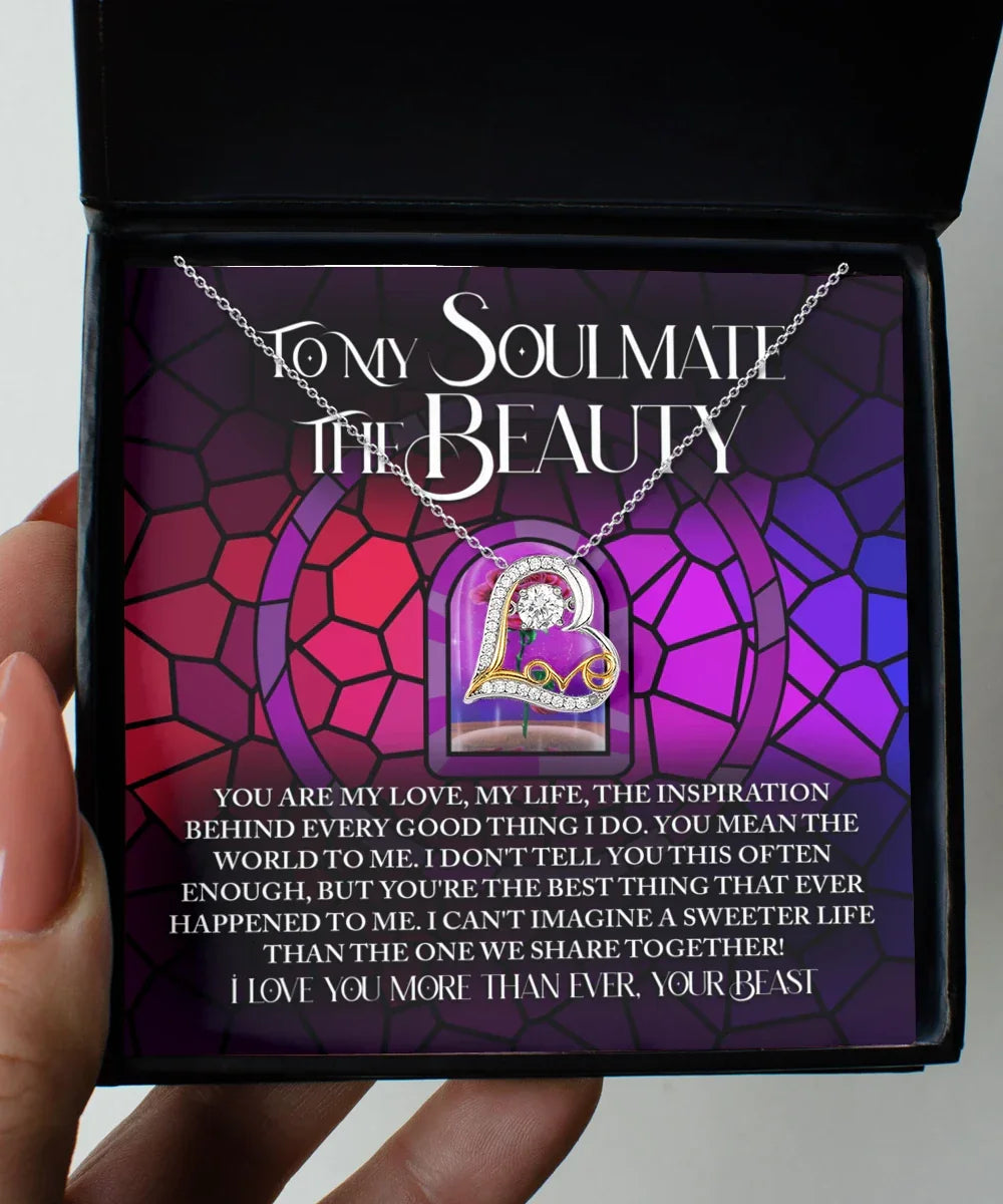 To My Soulmate: The Beauty - Love Dancing Heart Necklace – A Romantic Gift Inspired by Timeless Love and Devotion