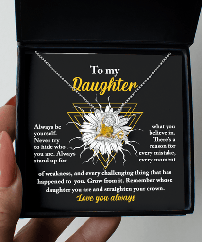 Daughter Gift for Birthday, Christmas Graduation - Be Yourself - Love Dancing Heart Pendant Necklace - Mallard Moon Gift Shop