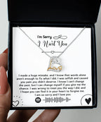 Apology Gift for Girlfriend, Wife, Soulmate - Sorry, You Didn't Deserve - Love Dancing Heart Pendant Necklace