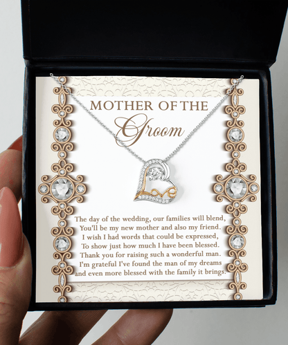 Mother of the Groom Gift New Mother and Friend Love Heart Pendant Necklace - Mallard Moon Gift Shop