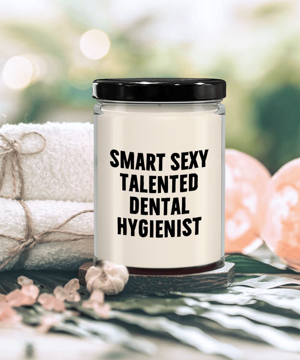 Smart Sexy Talented Dental Hygienist Gift - 9oz Vanilla Soy Candle, Birthday Christmas Unique - Mallard Moon Gift Shop