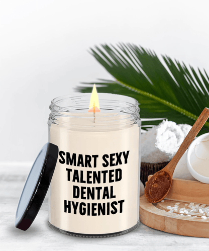 Smart Sexy Talented Dental Hygienist Gift - 9oz Vanilla Soy Candle, Birthday Christmas Unique - Mallard Moon Gift Shop