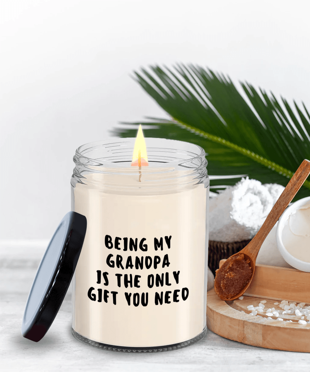 Grandpa Gift Ideas - Being My Grandpa is The Only Gift You Need Scented Soy Candle - Mallard Moon Gift Shop