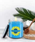 Sunflower Monogram Soy Scented Container Jar Candle