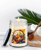 Bountiful Fall Fruit Basket - Stained Glass Soy Scented Container Jar Candle