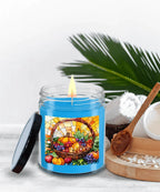 Bountiful Fall Fruit Basket - Stained Glass Soy Scented Container Jar Candle