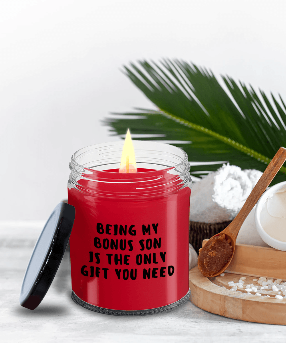 Bonus Son Gift Ideas - Being My Bonus Son is The Only Gift You Need Scented Soy Candle - Mallard Moon Gift Shop
