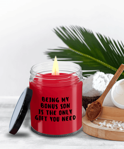 Bonus Son Gift Ideas - Being My Bonus Son is The Only Gift You Need Scented Soy Candle - Mallard Moon Gift Shop