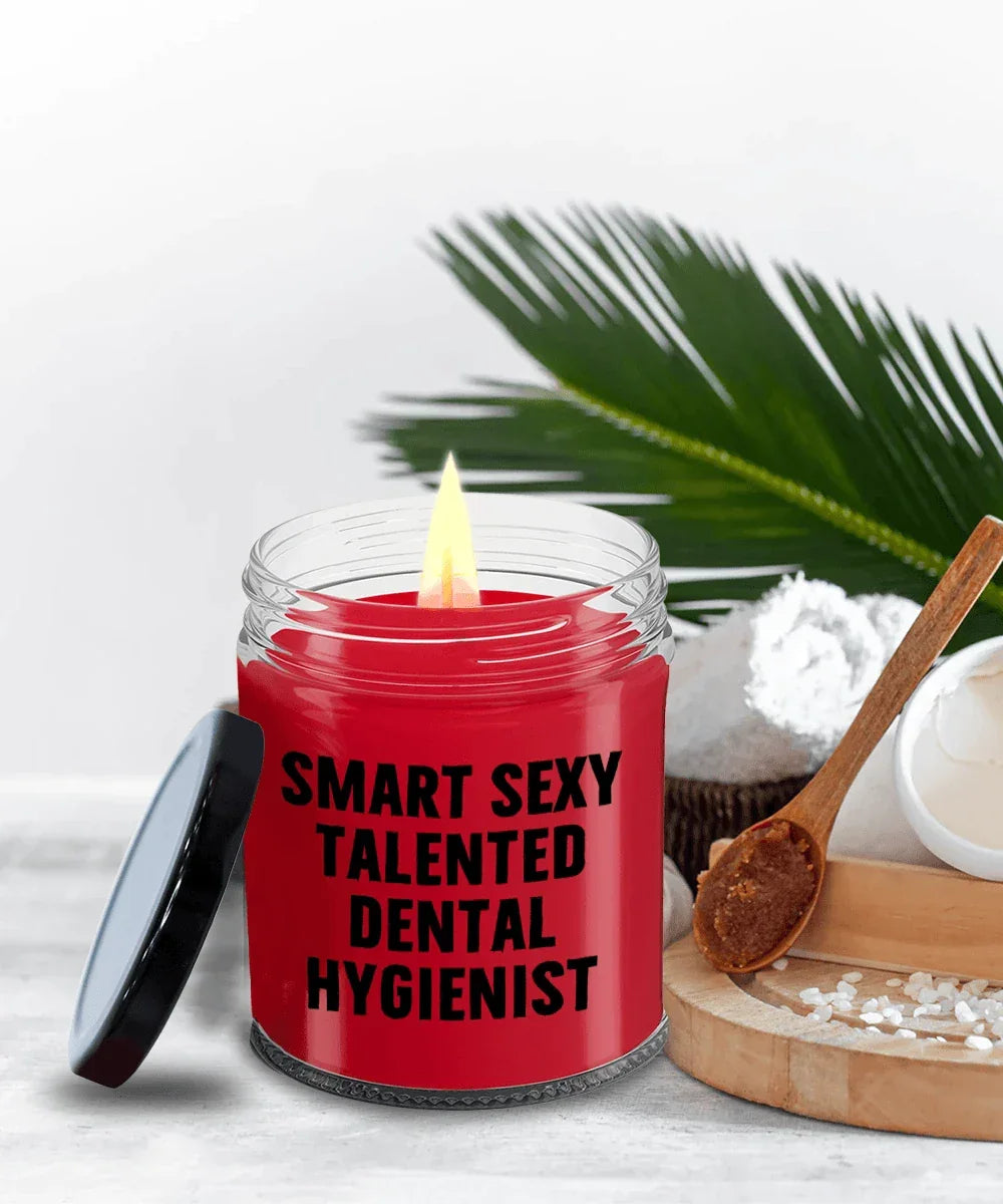 Smart Sexy Talented Dental Hygienist Gift - 9oz Vanilla Soy Candle, Birthday Christmas Unique