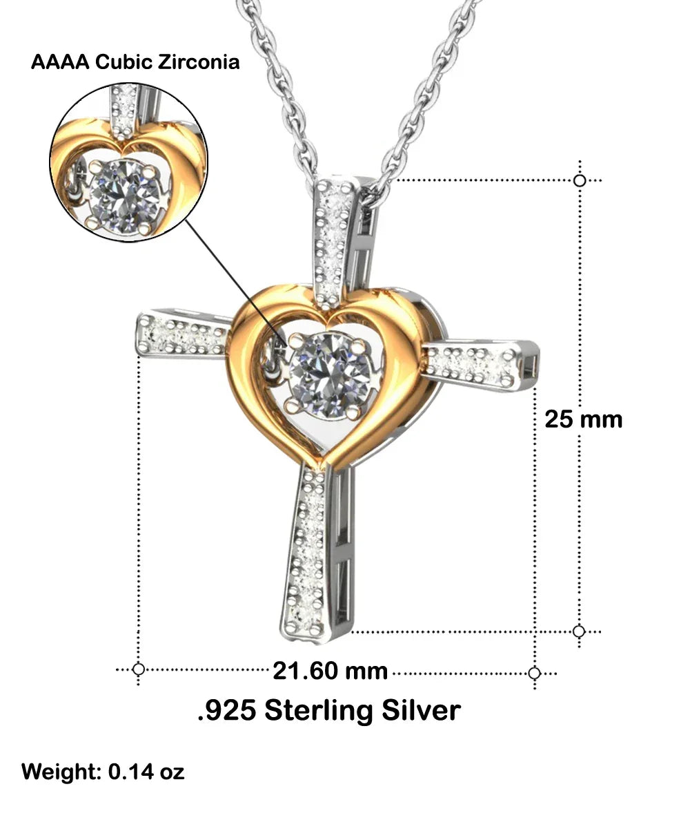 To My Dear Granddaughter – Faith & Love Cross Dancing Necklace Gift with Heartfelt Message Card