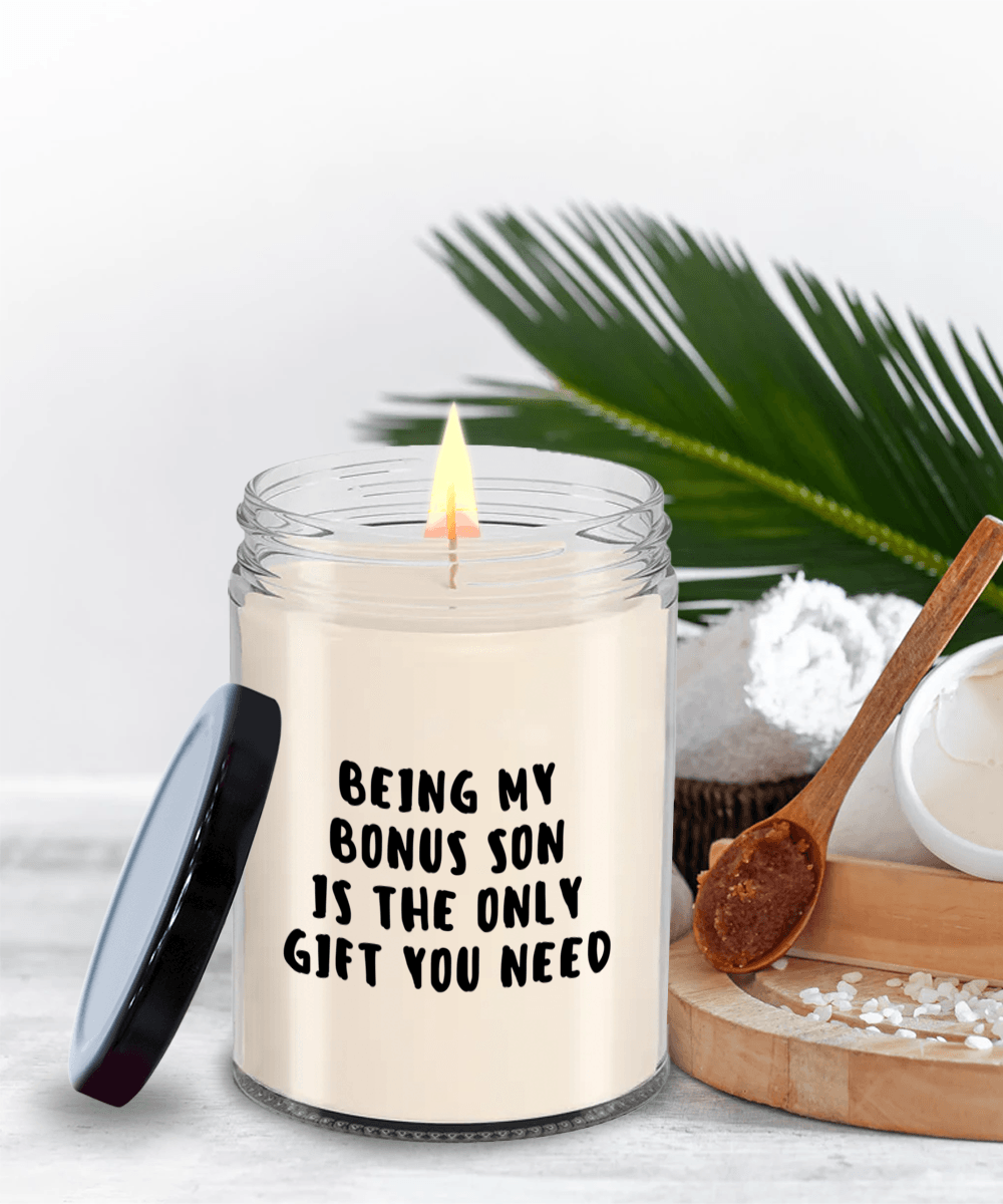 Bonus Son Gift Ideas - Being My Bonus Son is The Only Gift You Need Scented Soy Candle - Mallard Moon Gift Shop