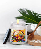 Bountiful Fall Fruit Basket - Stained Glass Soy Scented Container Jar Candle