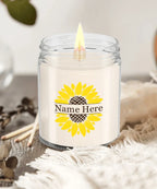 Sunflower Monogram Soy Scented Container Jar Candle