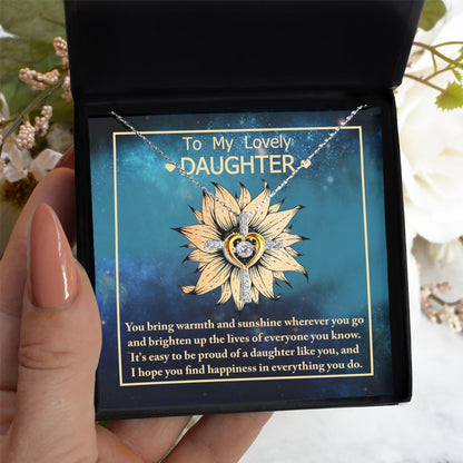 Daughter Gift for Birthday, Christmas, Graduation - Proud Of You - Cross Pendant Necklace - Mallard Moon Gift Shop