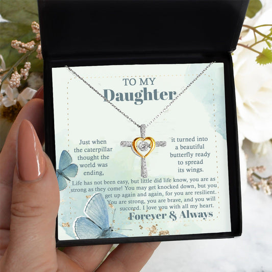 Daughter Gift for Birthday, Christmas, Graduation - Beautiful Butterfly- Cross Pendant Necklace - Mallard Moon Gift Shop