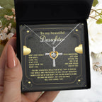 Daughter Gift for Birthday, Christmas, Graduation Beautiful Reflection Cross Pendant Necklace
